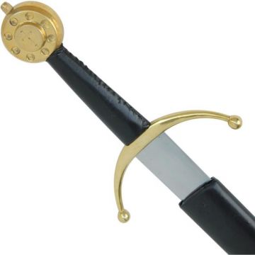 Medieval Warrior Hand Forged Handmade King Edward III Longsword with Leather Scabbard Sword